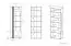 Vitrine Tullahoma 02, Glastür rechts, Farbe: Eiche / Weiß Glanz - Abmessungen: 196 x 65 x 42 cm (H x B x T), mit 1 Tür und 6 Fächern