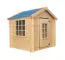Spielhaus Happy Park Blau - 1,05 x 1,05 Meter aus 13 mm Blockbohlen
