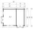 Gartenhaus aus 70 mm Blockbohlenhaus, inkl. Fußboden, aus nordischen Fichtenholz, Grundfläche: 21,84 m², Außenmaße: 420 x 520 cm, Fenster und Tür aus Isolierglas, Satteldach