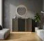 Kommode Cikarang 01, Farbe: Schwarz / Eiche - Abmessungen: 100 x 140 x 40 cm (H x B x T)