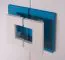 Kinderzimmer - Drehtürenschrank / Eckkleiderschrank Fabian 02, Farbe: Eiche Hellbraun / Weiß / Blau - 190 x 87 x 87 cm (H x B x T)