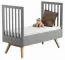 Babybett / Gitterbett Skady 06, Farbe: Grau / Eiche - Liegefläche: 70 x 140 cm (B x L)