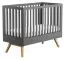 Babybett / Gitterbett Naema 05, Farbe: Grau / Eiche - Liegefläche: 60 x 120 cm (B x L)