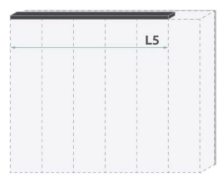 Oberer LED-Rahmen für Drehtürenschrank / Kleiderschrank Faleasiu und Anbaumodule, Farbe: Weiß - Breite: 227 cm