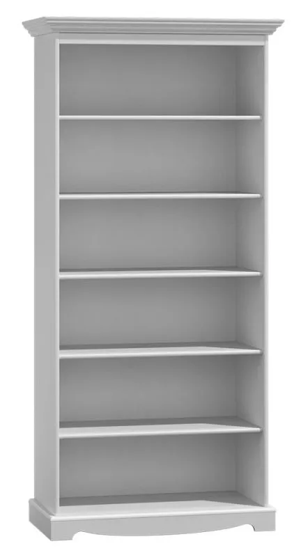 Regal Gyronde 07, Kiefer massiv Vollholz, weiß lackiert - 190 x 90 x 45 cm (H x B x T)