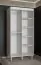 Schlichter Kleiderschrank mit zwei Spiegelstreifen Jotunheimen 193, Farbe: Weiß - Abmessungen: 208 x 100,5 x 62 cm (H x B x T)