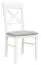 Stuhl Gyronde 22 mit Stoffbezug, Buche massiv Vollholz, Weiß lackiert - 94 x 43 x 44 cm (H x B x T)