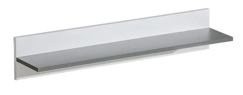 Jugendzimmer - Hängeregal / Wandregal Oskar 11, Farbe: Anthrazit / Weiß - 17 x 90 x 19 cm (H x B x T)