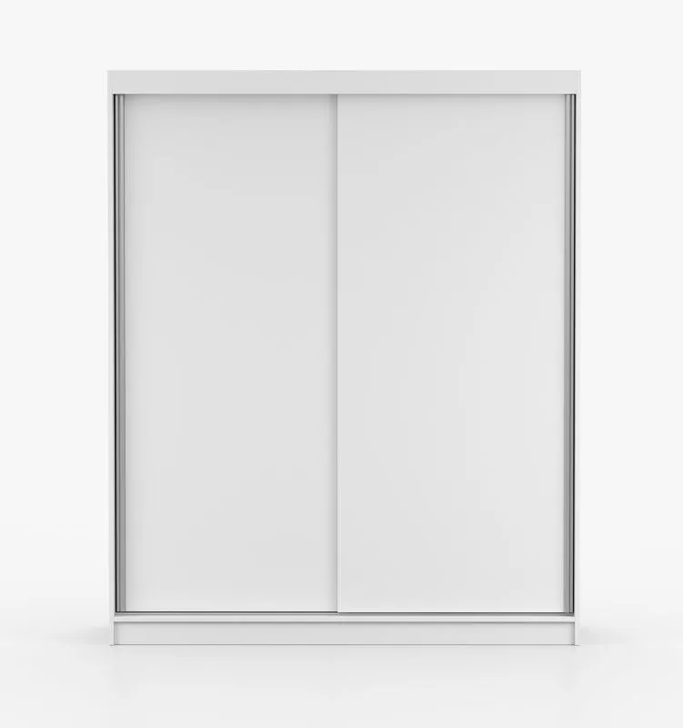 1,6 Meter breiter Kleiderschrank / Schiebetürenschrank | Weiß | Galtee 03 | 160 x 61 x 195 cm | 2 Türen | 6 Fächer | großes Volumen