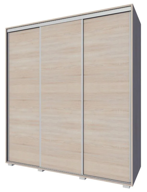 Schiebetürenschrank / Kleiderschrank Rabaul 42, Farbe: Sonoma Eiche - Abmessungen: 210 x 200 x 60 cm (H x B x T)
