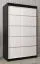 Schiebetürenschrank / Kleiderschrank Jan 02A, Farbe:  Schwarz / Weiß matt - Abmessungen: 200 x 120 x 62 cm ( H x B x T)