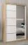 Schiebetürenschrank / Kleiderschrank Jan 02B mit Spiegel, Farbe: Eiche Sonoma / Weiß matt - Abmessungen: 200 x 120 x 62 cm ( H x B x T)
