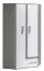 Jugendzimmer - Drehtürenschrank / Kleiderschrank Oskar 02, Farbe: Anthrazit / Weiß - 192 x 90 x 90 cm (H x B x T)