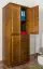 Kleiderschrank Kiefer Vollholz massiv Eichefarben 009 - Abmessung 190 x 80 x 60 cm (H x B x T)