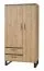 Drehtürenschrank / Kleiderschrank Kanel 02, Farbe: Eiche / Anthrazit - Abmessungen: 195 x 100 x 51 cm (H x B x T)