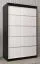 120 cm breiter Kleiderschrank mit 5 Fächern und 2 Türen | Farbe: Weiß / Schwarz Abbildung