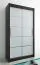 120 cm breiter Kleiderschrank mit 5 Fächern und 2 Türen | Farbe: Weiß / Schwarz Abbildung