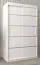120 cm breiter Schiebetürenschrank mit 2 Türen | 5 Fächer | 2 Kleiderstangen | Farbe: Weiß Abbildung