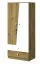 80 cm breiter Kleiderschrank mit 2 Türen, 4 Fächern und 2 Schubladen | Farbe: Eiche | Tiefe: 50 cm Abbildung