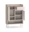 Kommode | schmal | Soft-Close-Funktion | Maße: 70 x 34 x 95 cm | 6 Fächer | Farbe: Eiche Cremona / Kaschmir | 1 Schublade | ABS-Kanten | für den Vorraum