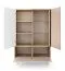Esszimmer Komplett - Set A Tamino | 4-teilig | mit hellen Design | Farbe: Eiche / Kaschmir | ABS-Kantenschutz | 1 Vitrine | 1 Sideboard | 1 Highboard | 1 Esstisch