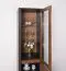 Vitrine Selun 10, Farbe: Eiche Dunkelbraun / Grau - 197 x 50 x 43 cm (H x B x T)