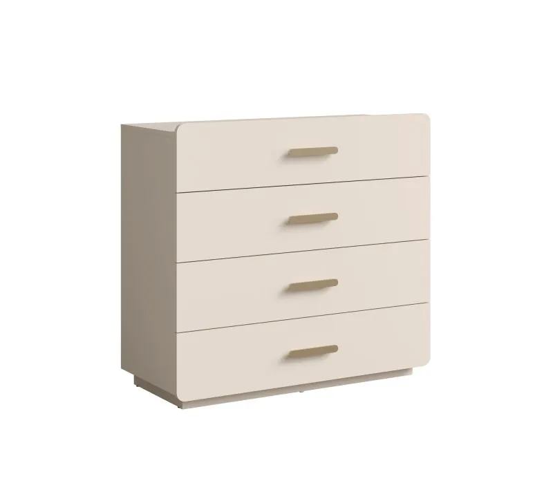 Kommode mit vier Schubladen Ioannina 03, Farbe: Beige, aus hochwertigen Materialien, Maße: 92,5 x 99,5 x 44 cm, ABS-Kantenschutz