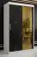 Eleganter Kleiderschrank mit Marmor Optik Hochfeiler 53, Farbe: Weiß / Schwarzer Marmor - Abmessungen: 200 x 120 x 62 cm (H x B x T), mit fünf Fächern und einen Spiegel