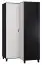 102 cm breiter Kleiderschrank mit 2 Türen | Farbe: Schwarz / Weiß Abbildung