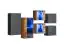 Elegantes Set Hängeschränke / Hängevitrinen Volleberg 112, Farbe: Grau / Eiche Wotan - Abmessungen: 80 x 150 x 25 cm (H x B x T), 6-teilig
