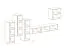 Stylische Wohnwand Balestrand 206, Farbe: Schwarz / Eiche Wotan - Abmessungen: 160 x 330 x 40 cm (H x B x T), mit LED-Beleuchtung