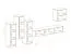 Wohnwand im schlichten Design Kongsvinger 85, Farbe: Eiche Wotan / Weiß Hochglanz - Abmessungen: 160 x 330 x 40 cm (H x B x T), mit LED-Beleuchtung