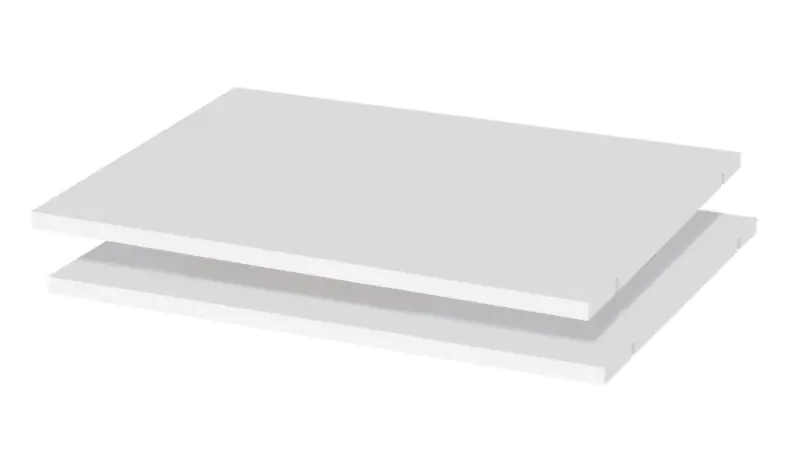 Fachboden für Schrank, 2er Set; Farbe: Weiß - Abmessungen: 88 x 50 cm (B x T)