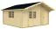 Holz-Gartenhaus 5,95 x 5,49 Meter (inkl. Dach) | 1 Fenster | 70 mm Blockbohlen |natur unbehandelt | Satteldach | inkl. Fußboden | aus nordischer Fichte Abbildung