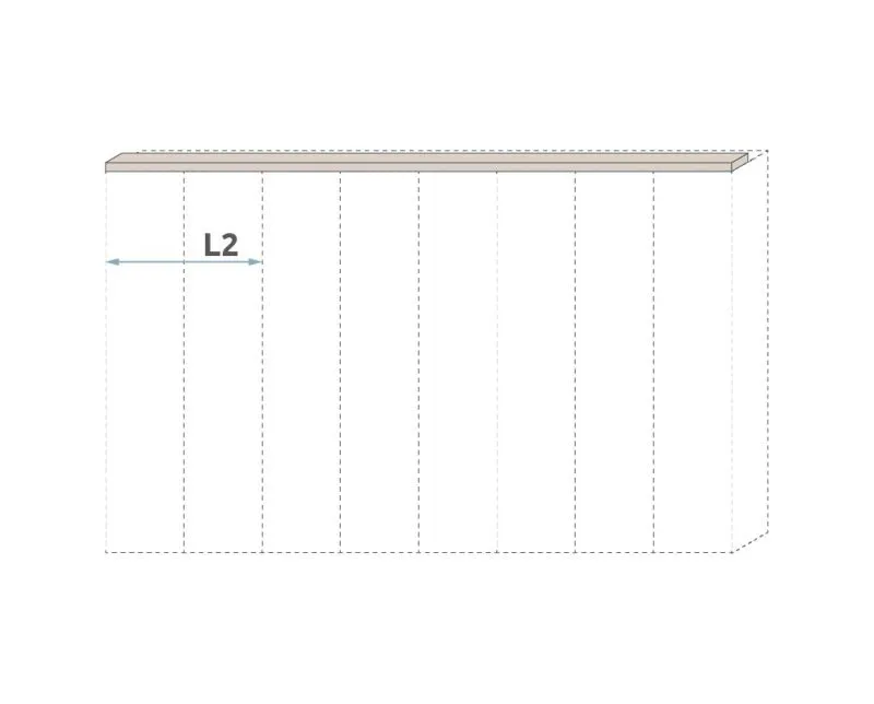 Oberer Rahmen für Drehtürenschrank / Kleiderschrank Neiafu und Anbaumodule, Farbe: Kaschmir, Breite: 92 cm