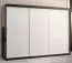 Großer Kleiderschrank mit 10 Fächern Liskamm 23, Farbe: Schwarz matt / Weiß matt - Abmessungen: 200 x 250 x 62 cm (H x B x T), mit zwei Kleiderstangen