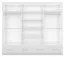 Schiebetürenschrank / Kleiderschrank mit Spiegel | 218 x 250 x 61 cm | Weiß / Schwarz | Lusatian 33 | 3 Türen | 4 Schubladen | 7 Fächer | Zweifarbig