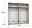 Kleiderschrank | Farbe: Weiß | 2 Meter breit | 2 Fächer | Griffe: Schwarz | 2 Kleiderstangen | Schlafzimmerschrank mit Spiegel | Maße: 200 x 52 x 202 cm | Soft-Close-Funktion
