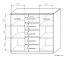Kommode Pamulang 04, Farbe: Sonoma Eiche - Abmessungen: 112 x 122 x 40 cm (H x B x T)