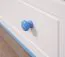 Kleiderschrank Kiefer Vollholz massiv weiß blau lackiert 003 - Abmessung 182 x 80 x 60 cm (H x B x T)