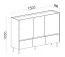 Zweifarbige Kommode Fricourt 07, Beige / Eiche hell, 105 x 150 x 40 cm, mit 6 Fächern und 3 Schubladen, ABS-Kanten, einfache und rasche Montage