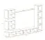 Wohnwand mit Push-to-open Funktion Balestrand 285, Farbe: Eiche Wotan / Schwarz - Abmessungen: 180 x 280 x 40 cm (H x B x T), mit fünf Türen