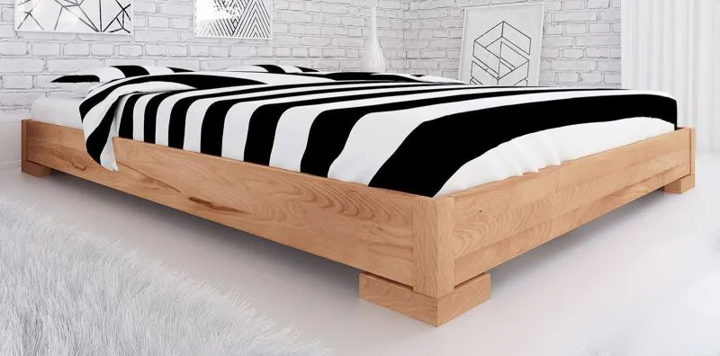 Buche-Bett massiv | 160 x 200 cm | Kernbuche | Geölt | Natur Abbildung