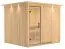 Sauna Sara 08, 68 mm Wandstärke - 245 x 210 x 202 cm (B x T x H)