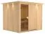 Sauna Sara 04, 68 mm Wandstärke - 245 x 210 x 202 cm (B x T x H)