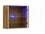 Wohnwand mit LED-Beleuchtung Balestrand 317, Farbe: Eiche Wotan / Schwarz - Abmessungen: 150 x 330 x 40 cm (H x B x T), mit acht Fächern
