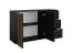 Sideboard mit drei Schubladen Elefsina 03, lange Kommode, Farbe: Schwarz / Eiche Artisan, zwei Türen, zwei Fächer, Maße: 73 x 120 x 35 cm, für Wohnzimmer