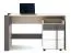 Schlichter Schreibtisch Schilde 10, Farbe: Eiche Weiß / Weiß / Anthrazit - Abmessungen: 76 x 130 x 55 cm (H x B x T)