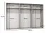 Drehtürenschrank | Farbe: Weiß | 6 Türen | 3 Kleiderstangen | ABS-Kanten | Griffe: Gold | Maße: 300 x 52 x 202 cm | Soft-Close-Funktion | 3 Fächer