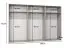 Drehtürenschrank | Farbe: Kaschmir | ABS-Kanten | 3 Meter breit | 3 Kleiderstangen | Soft-Close-Funktion | Griffe: Kaschmir | 3 Fächer | Maße: 300 x 52 x 202 cm